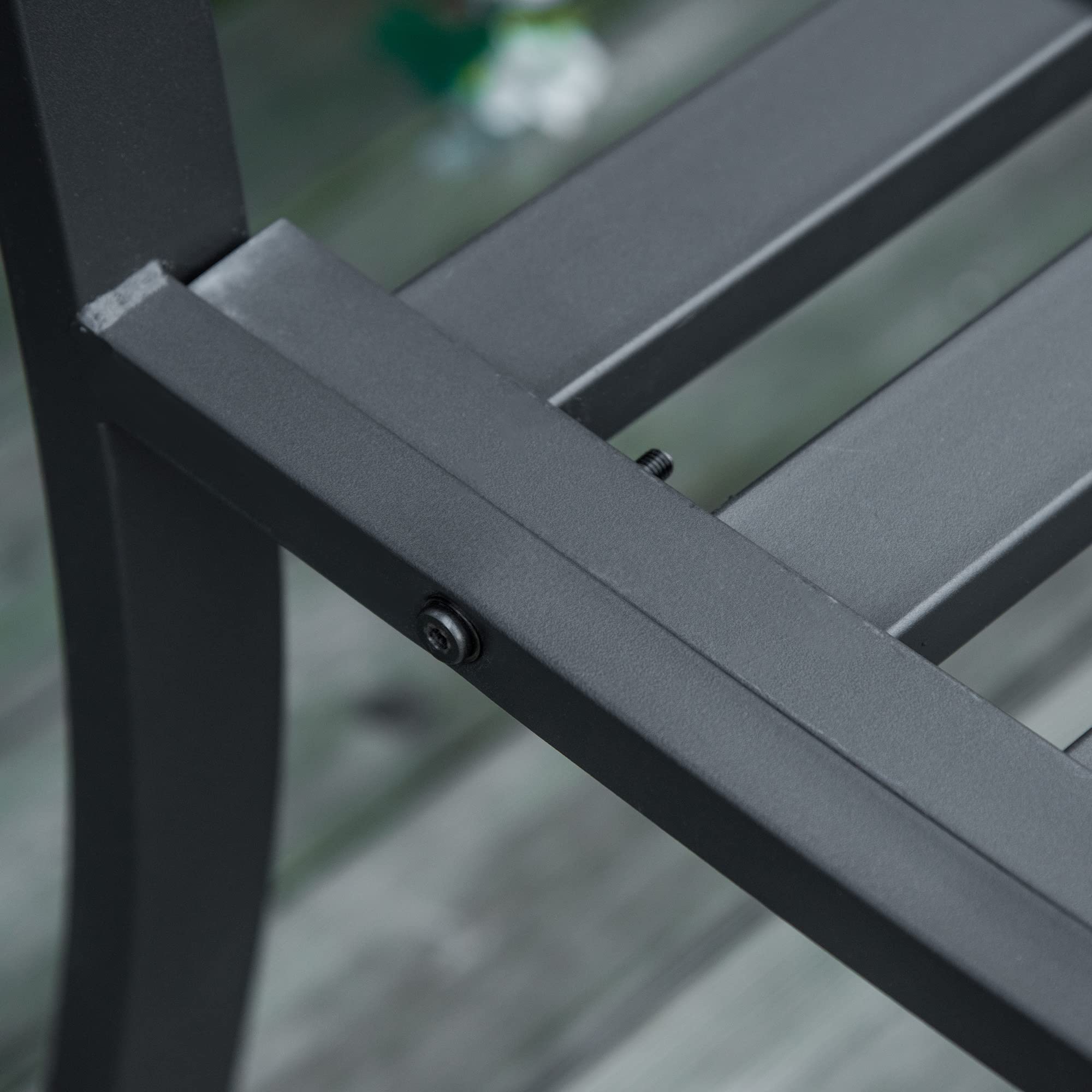 Outsunny Banco de Jardín de 2 Plazas con Respaldo 128x58,5x89 cm Negro | Decorativo y Reposabrazos, para Terraza Balcón Patio Exterior, Carga 240 kg, Hierro Fundido y Acero