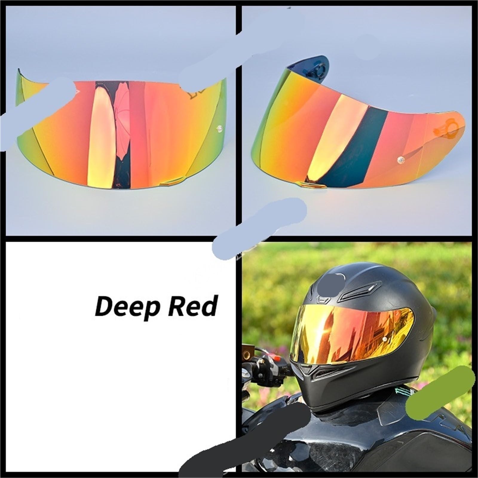 Visera para casco de moto Visera de casco motocicleta Decoloración lentes visión nocturna(Color 11)