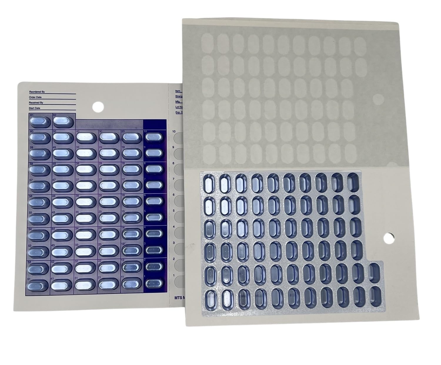Lot de 12 paquets de cartes jetables 62 jours deux mois pour médicaments, comprimés et vitamines
