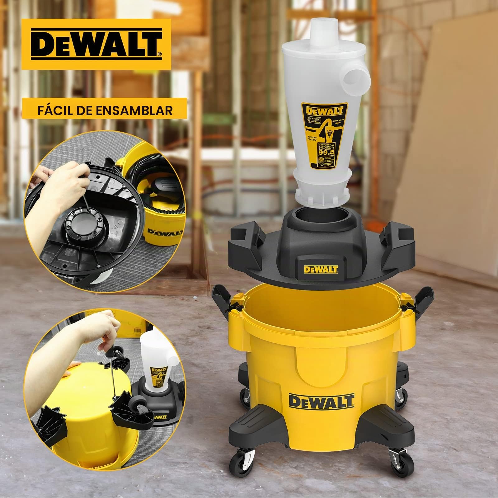Dewalt DXVCS002 Separador de Polvo, Metal, Amarillo