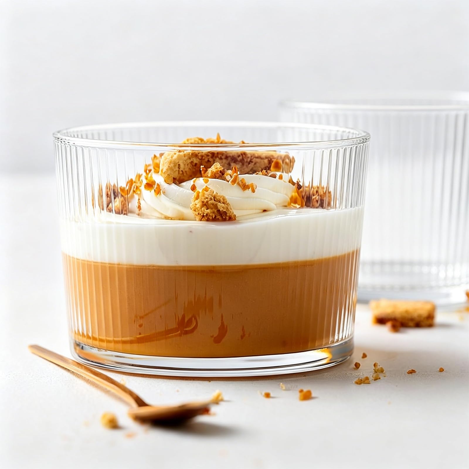 Set di 8 bicchieri da dessert trasparenti da 200 ml, per dessert, piccole ciotole da dessert in vetro, per tiramisu, panna cotta, gelato, budino, cereali yogurt, marmellata e dolci (verticale)