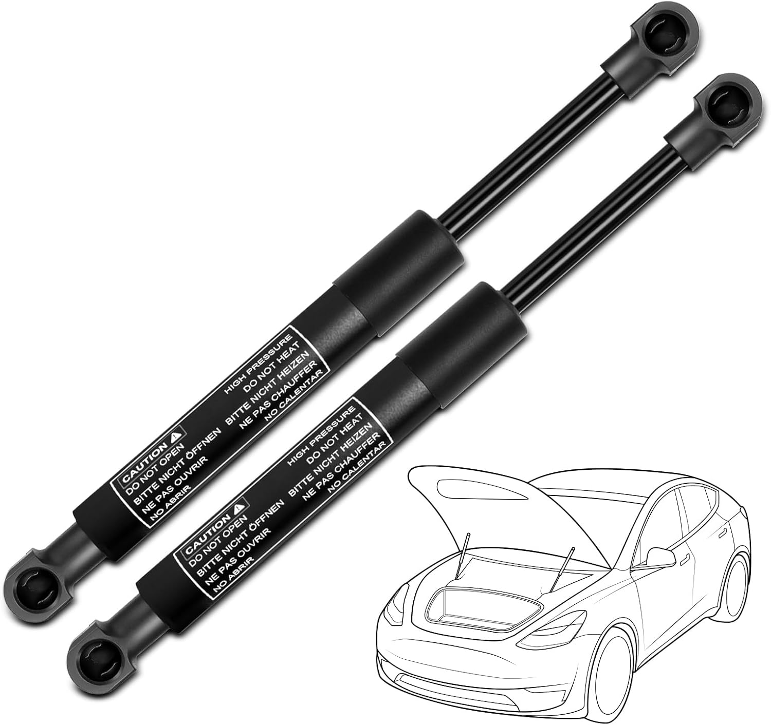 YHTAUTO Front Hood Gas Struts Shocks Replacement for BMW 2004-2010 X3, Set of 2 Bonnet Lift Supports