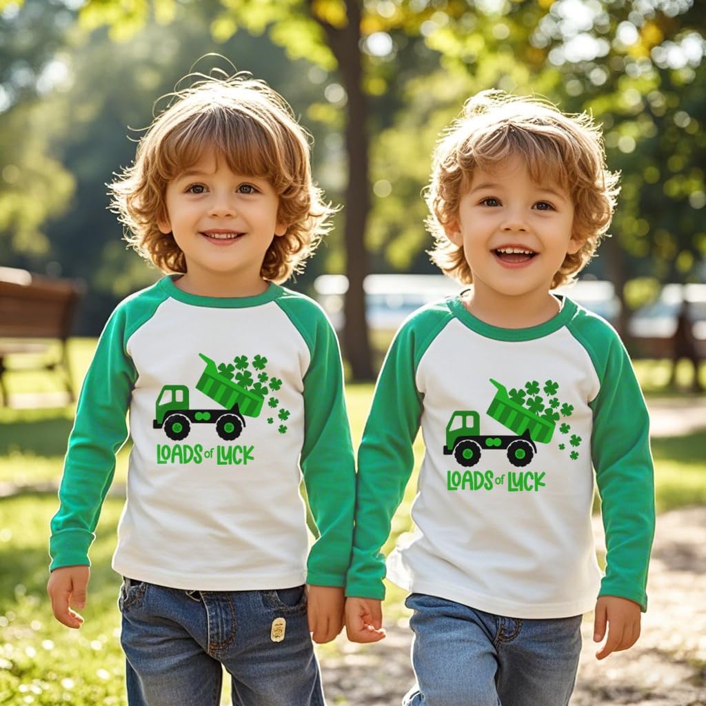 Kids St.Patrick's Day Shirt for Boys Clover T-Shirts Long Raglan Sleeve Irish Tees Lucky Shamrock Tops 2-7T - Image 4