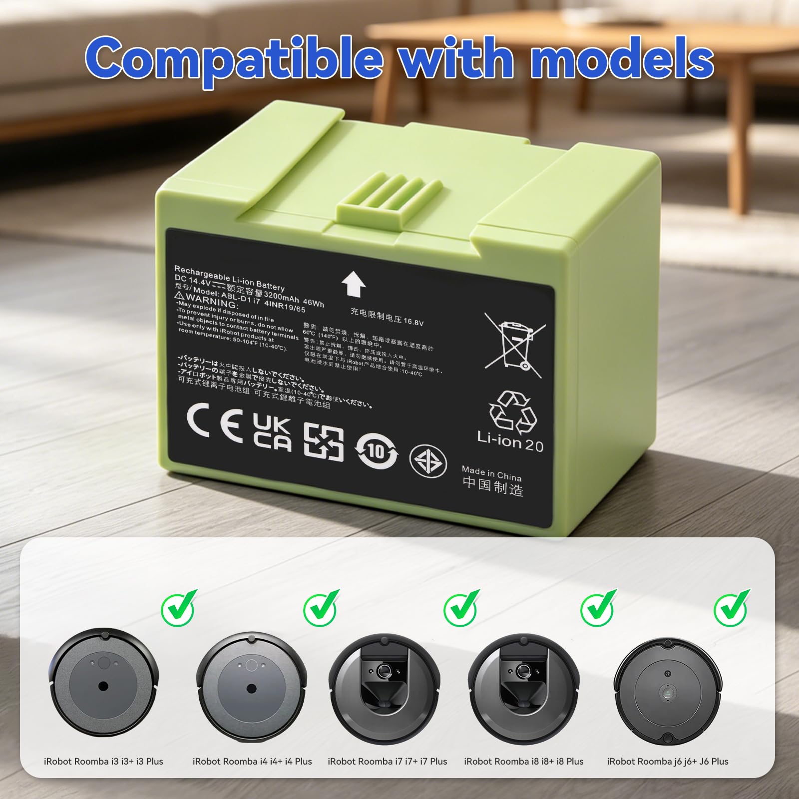 Amazon.com: ABL-D1 ABL-D2 Battery Replacement for iRobot Roomba j7