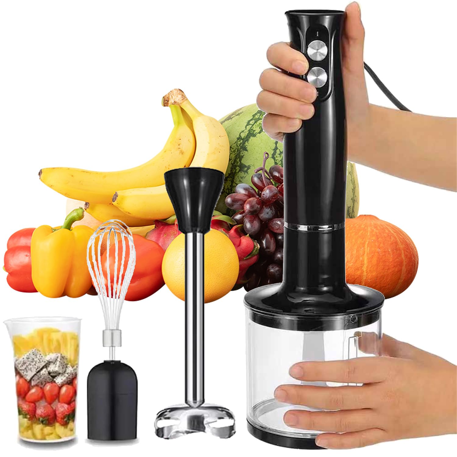 Ręczny Blender, Mocny Silnik 700 W, Wielofunkcyjny Blender Kuchenny, Ostrza Ze Stali Nierdzewnej 304, Narzędzia Do Przygotowywania Jedzenia Dla Dzieci