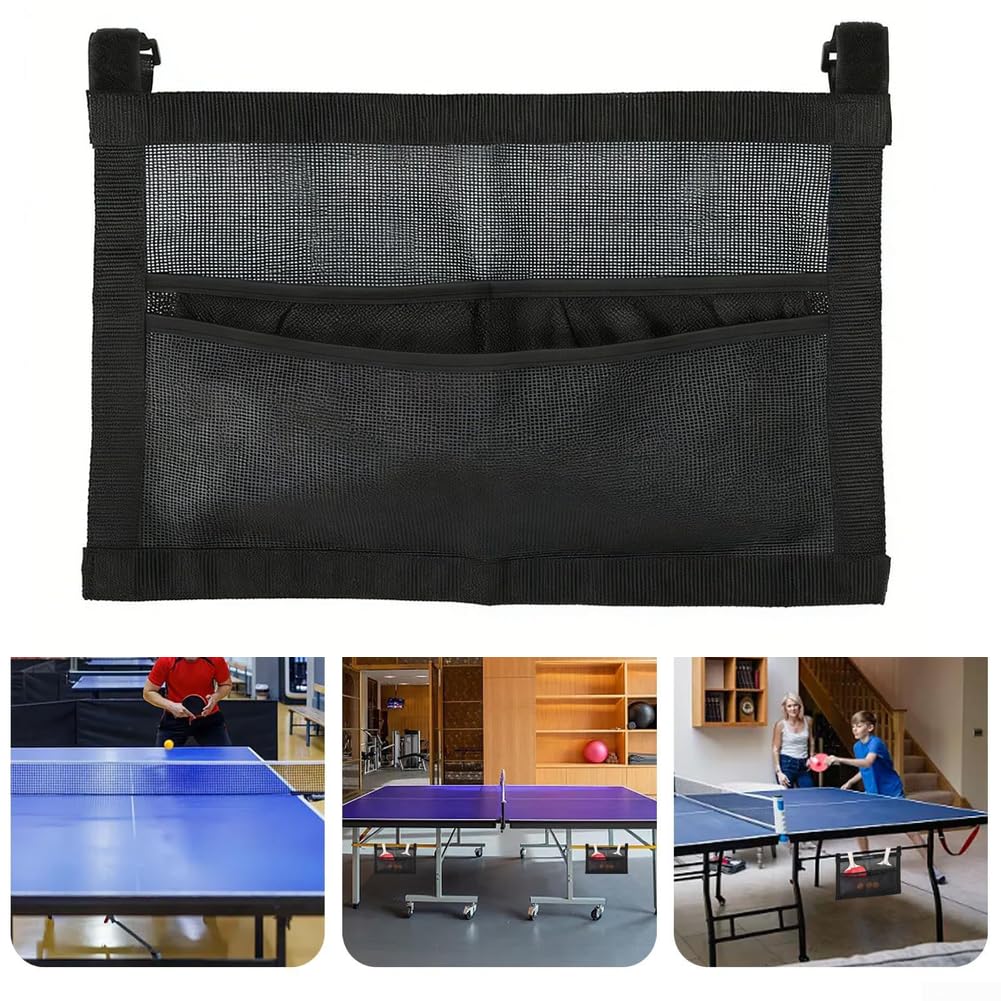 Organizador de malla para pelotas de tenis de mesa, paletas de ping pong y pickleball, almacenamiento de equipo deportivo