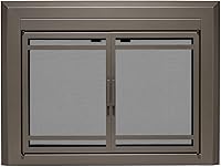 Vista 12 de UniFlame - Kendall - Puertas de chimenea estilo gabinete con vidrio templado ahumado