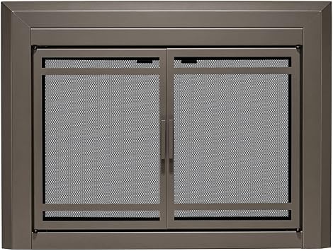 UniFlame Kendall, Cabinet-Style Fireplace Doors, Oil Rubbed Bronze, Small