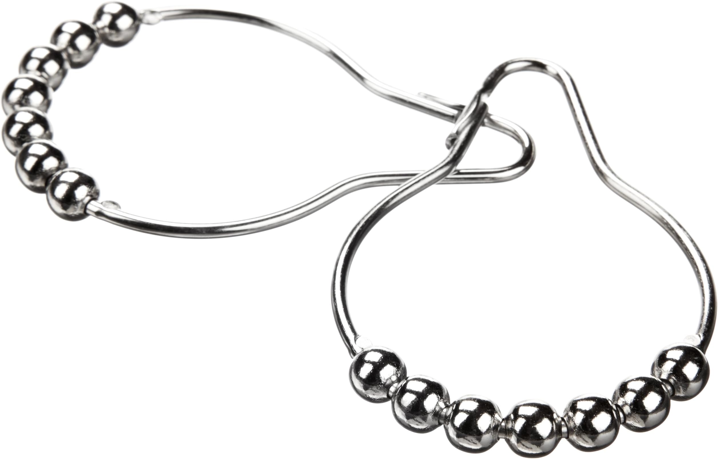 Large Oversized Heavy Duty Roller Shower Curtain Rings - Set of 12 Polished Clipperton 2" RollerRings
