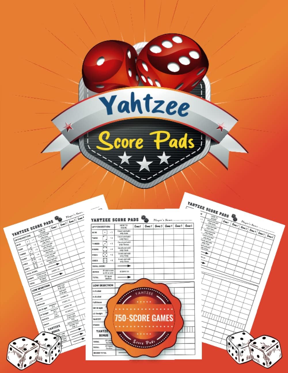 Yahtzee Score Pads: Yatzee Score Cards , with Original Yahtzee Game Rules