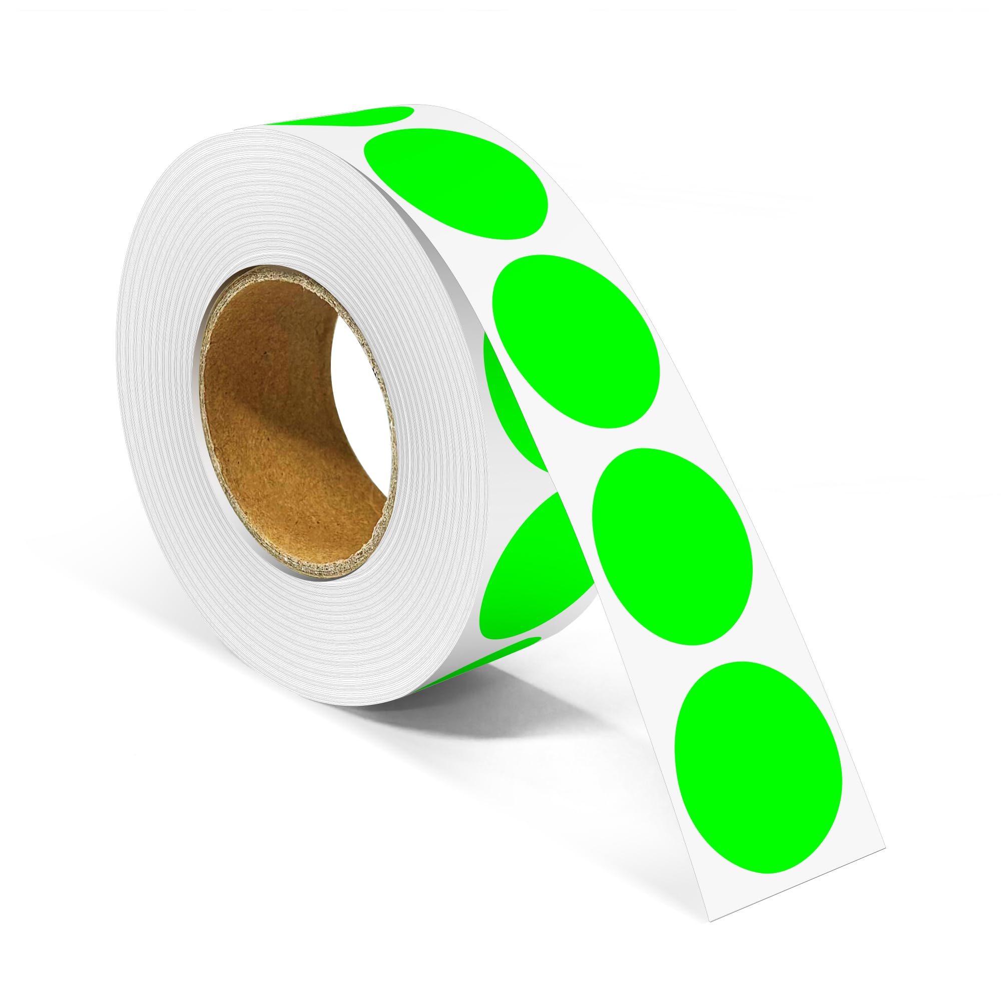 1 Inch Round Color Coding Labels, 1000 Dots Per Roll Fluorescent Green Color Coded Dot Stickers, Round Color Dot Labels for Organizing, Filing, and