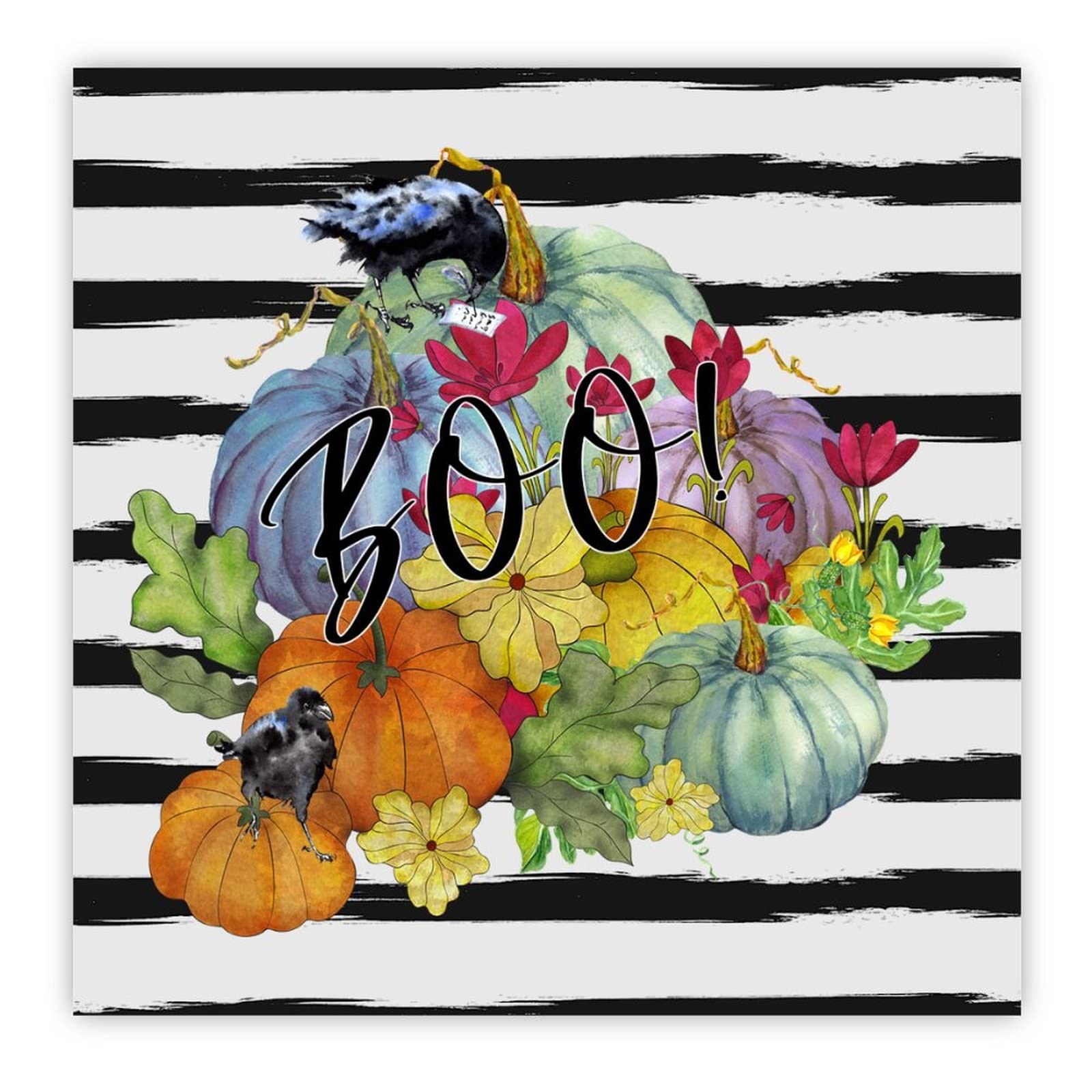 Plaque en bois de corbeau Halloween grand format deco murale salon sans plastique