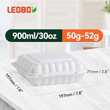 Take Out Food Containers 30oz 65-pack and Black Disposable Plates for Party 9'' 150-pack