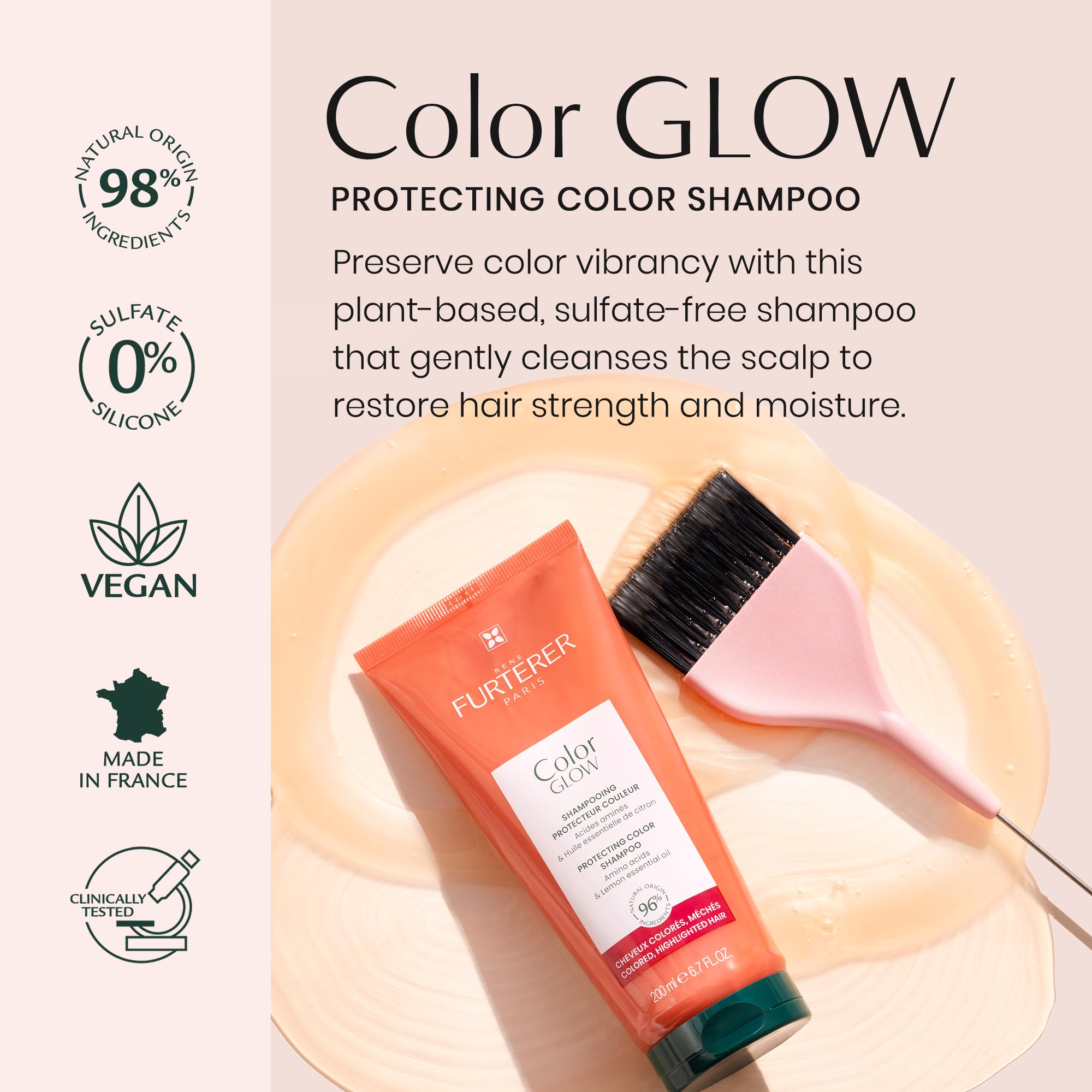 Rene Furterer Color Glow Protecting Color Shampoo - Amino Acids & Lemon Essential Oil