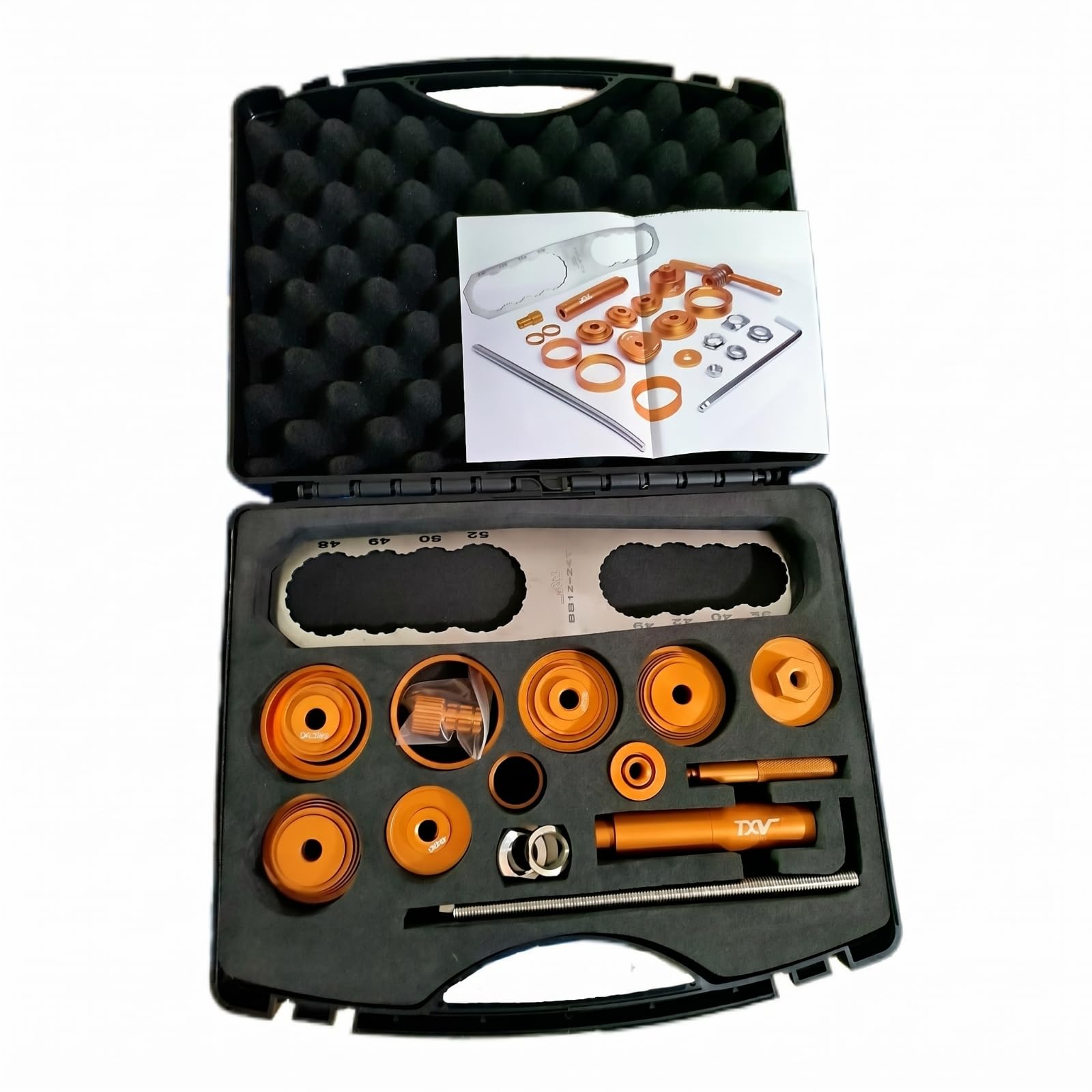 Milageto Herramienta Extracción Pedalier Anodizado Herramienta Soporte Inferior Compresor para Ciclistas, Dorado Con Caja De Herramientas