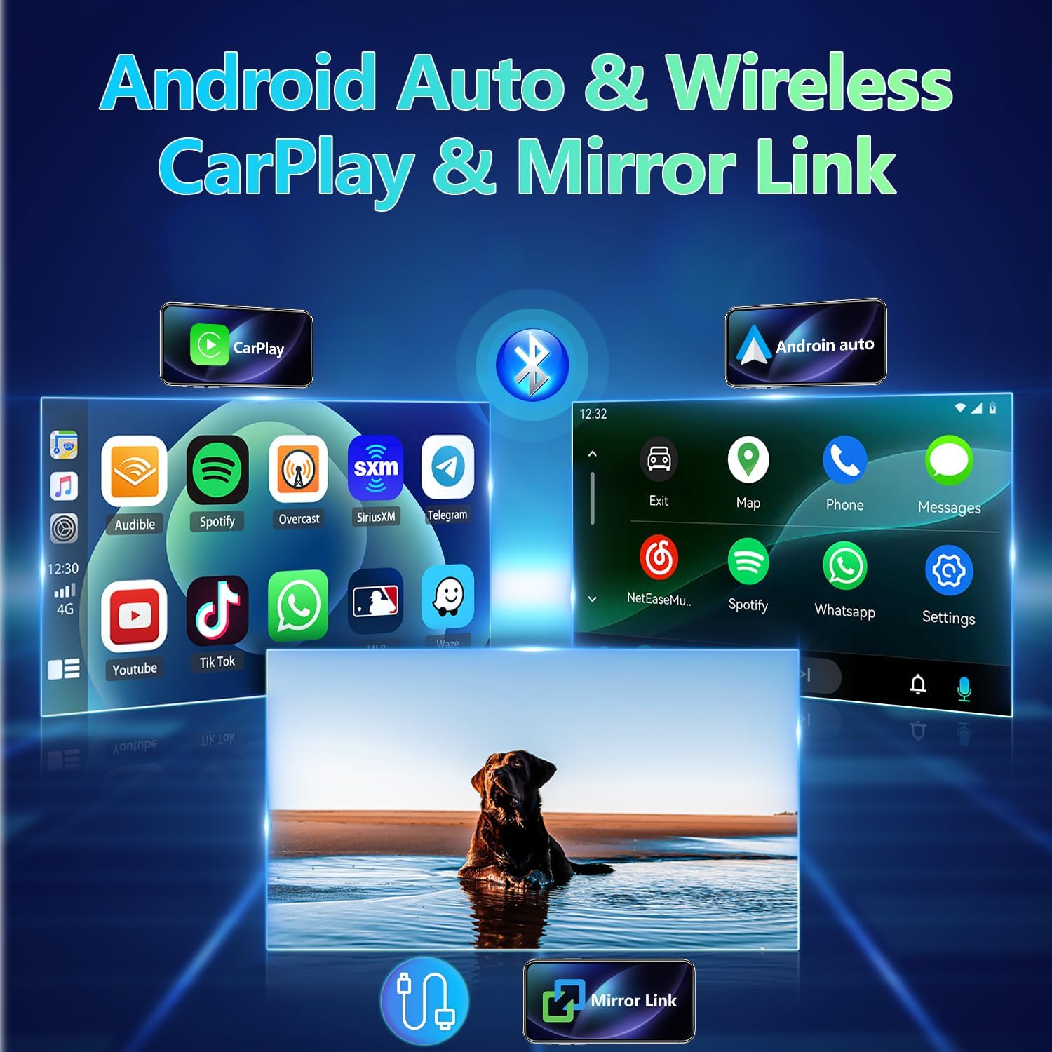 【4+64G】 Car Radio for Honda Civic 2016 2017 2018 2019 2020 2021 with Wireless Carplay Android Auto Bluetooth FM WiFi