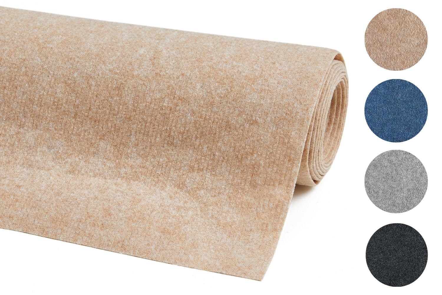 andiamo Teppichboden Milo - Nadelfilz Meterware, Teppich zum zuschneiden, Bodenbelag aus Nadelflies, funktional und leicht zu verlegen, 200 x 500 cm, Beige