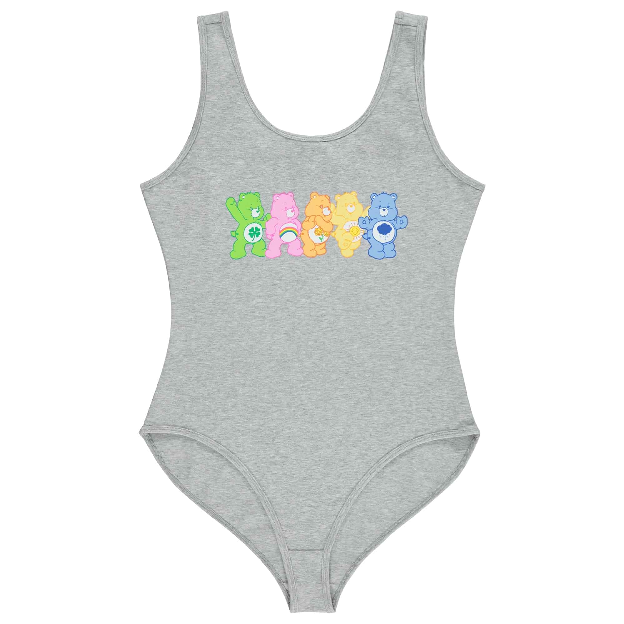 Care Bears Ladies Classic Bodysuit - Cheer Friend Funshine Good Luck Racer Back Tank Top Bodysuit Tanks · Printed