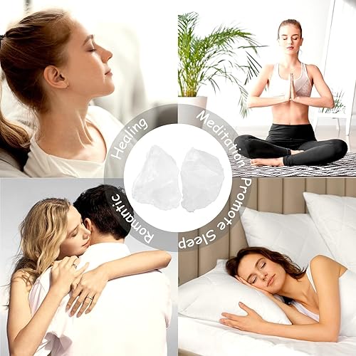 Miniatura 7 de 2 piezas de cuarzo transparente de 1.8 a 2.2 pulgadas, cristales crudos grandes, piedras curativas naturales, rocas en bruto, cristal de cuarzo