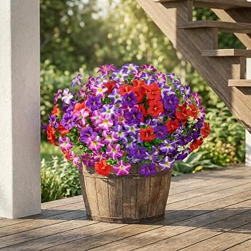 12 Bundles Artificial Flowers for Outdoors Fake Plants Outside Decoration