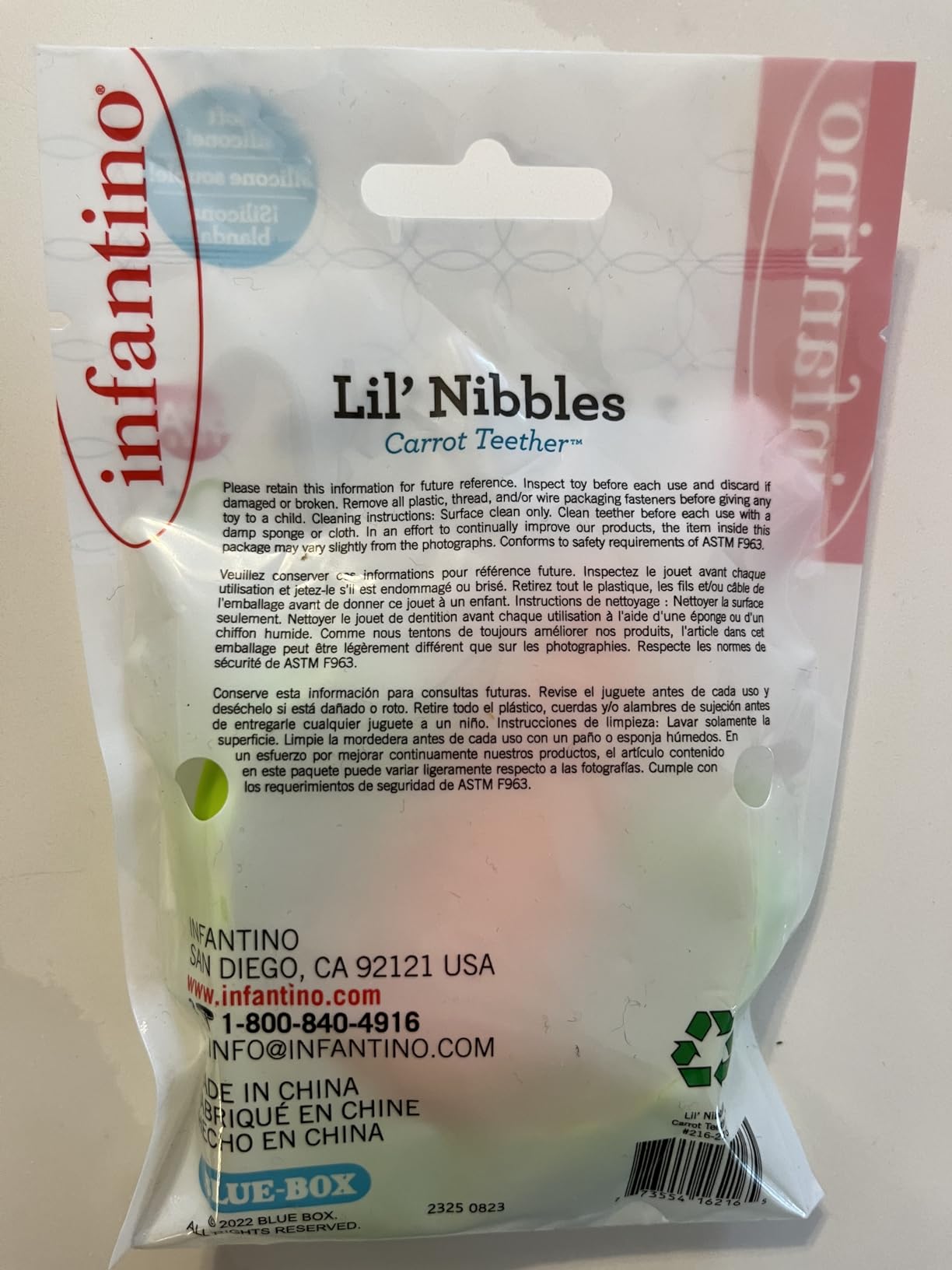 Infantino Lil' Nibbles Textured Silicone Baby Teether Sensory