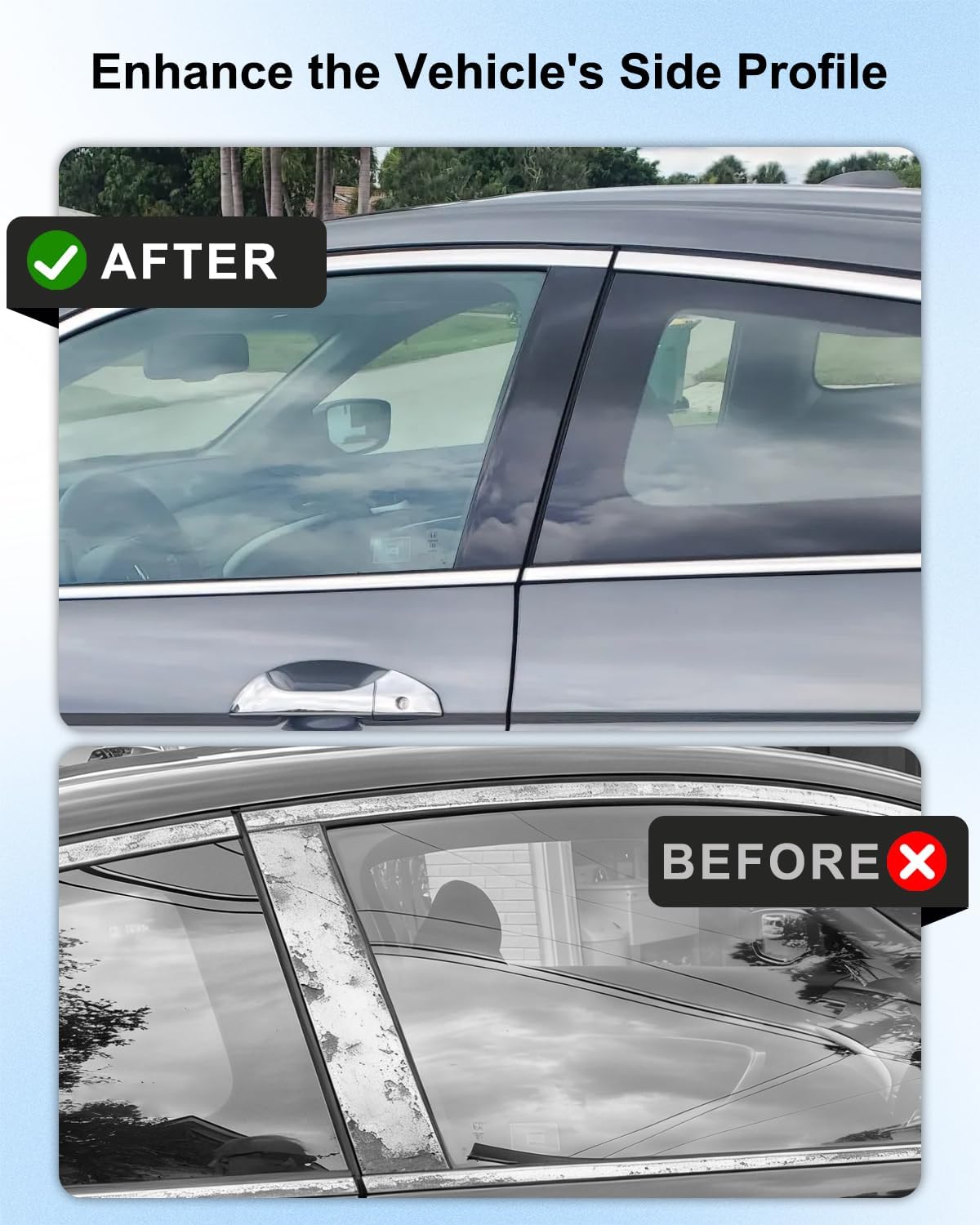 B Pillar Molding Garnish Fit for Honda Accord 2008 2009 2010 2011 2012 2013, Front Left Door Pillar Molding Trim Replace 72470-TA0-A01 72470TA0A01