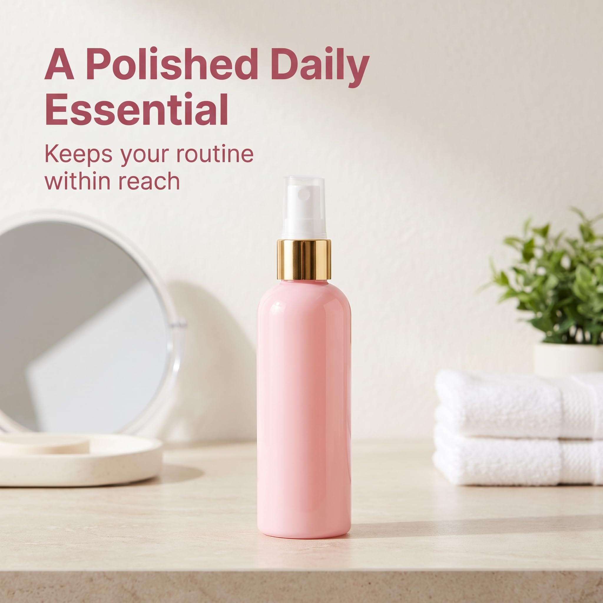 50 Feinnebel-Sprühflaschen 100 ml, Rosa, Gold-Weiß
