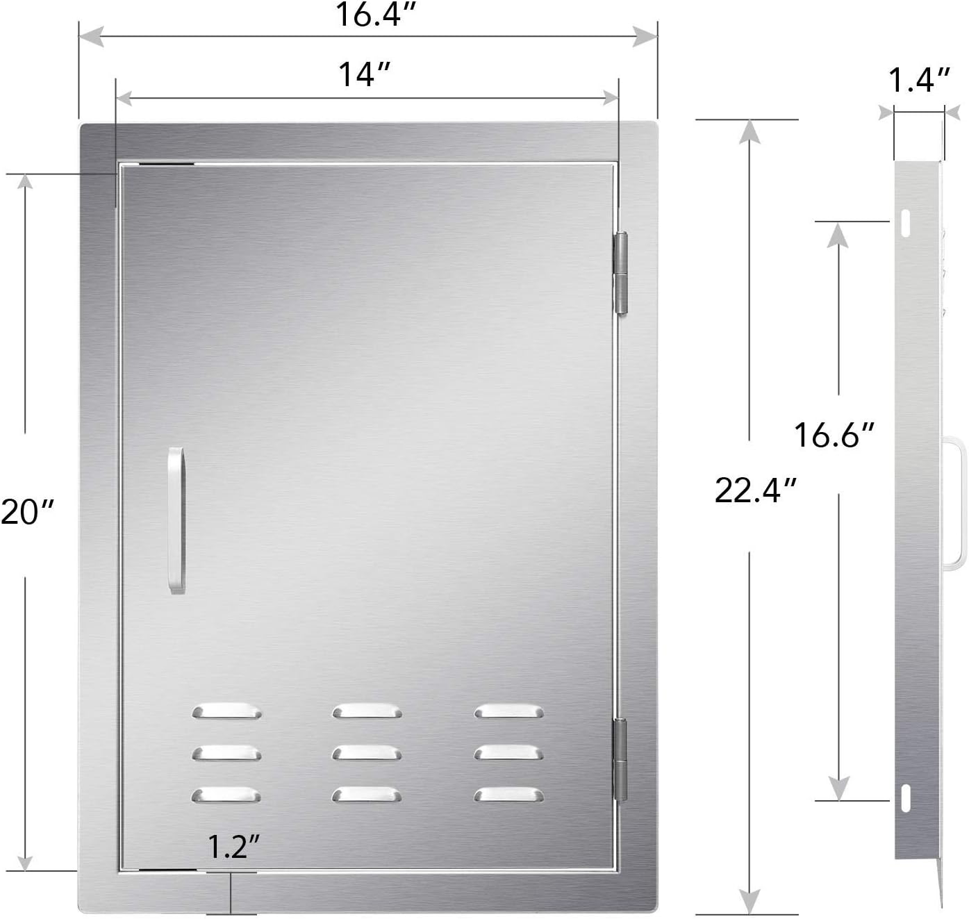 Bеѕt Dеаl 🛒 CO-Z Upgraded Outdoor Kitchen Doors, 304 Stainless Steel Access BBQ Doors with Vents for Outdoor Kitchen, Commercial BBQ Island, Grilling Station, Outside Cabinet, Barbeque Grill (16.36 W x 22.36 H) Tесh Dеаlѕ 🔥 CO-Z Upgraded Outdoor Kitchen Doors, 304 Stainless Steel Access BBQ Doors with Vents for Outdoor Kitchen, Commercial BBQ Island, Grilling Station, Outside Cabinet, Barbeque Grill (16.36 W x 22.36 H)