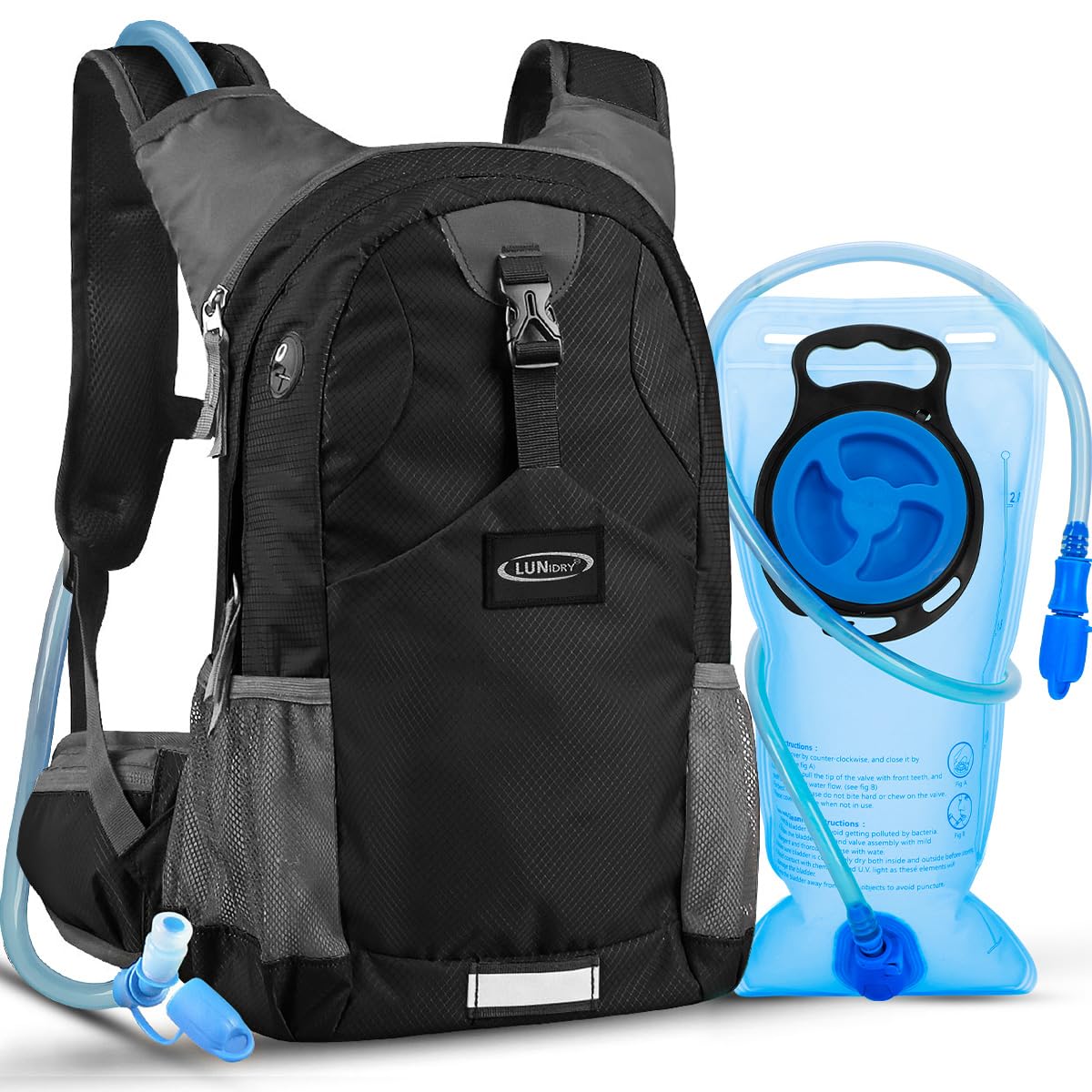 Trinkrucksack Fahrradrucksack mit Trinkblase 2L Wasserdicht Sportrucksack, 20L Hydration Rucksack Herren Damen Outdoor Laufrucksack Tagesrucksack Wanderrucksack für Camping Ski MTB Fahrrad