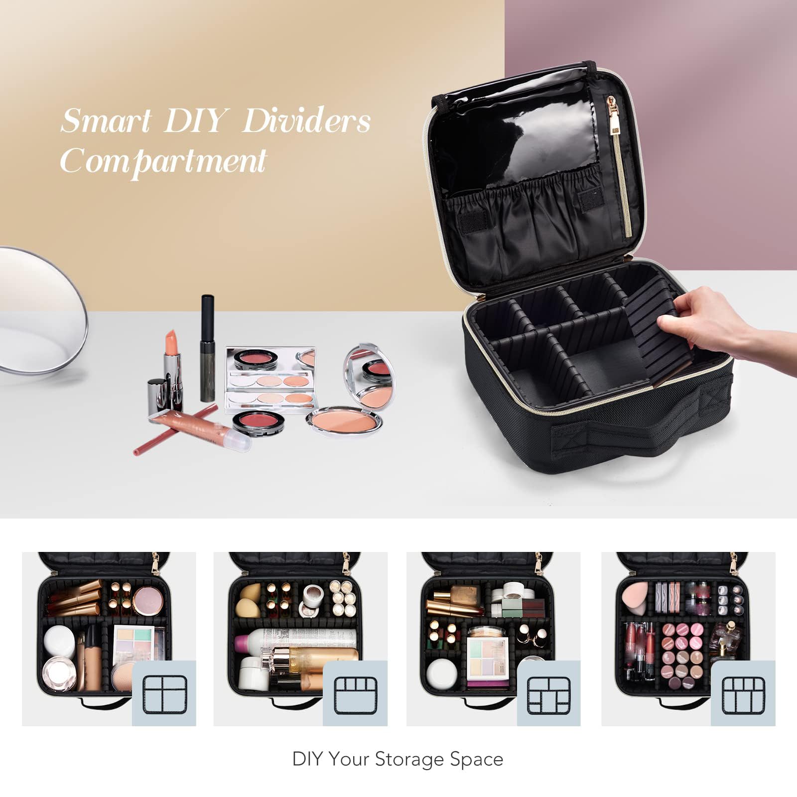 Borsa per Cosmetic Borsa porta Trucchi Borsa Trucco Professionale Valigetta Trucco Makeup Trousse trucchi Beauty Case