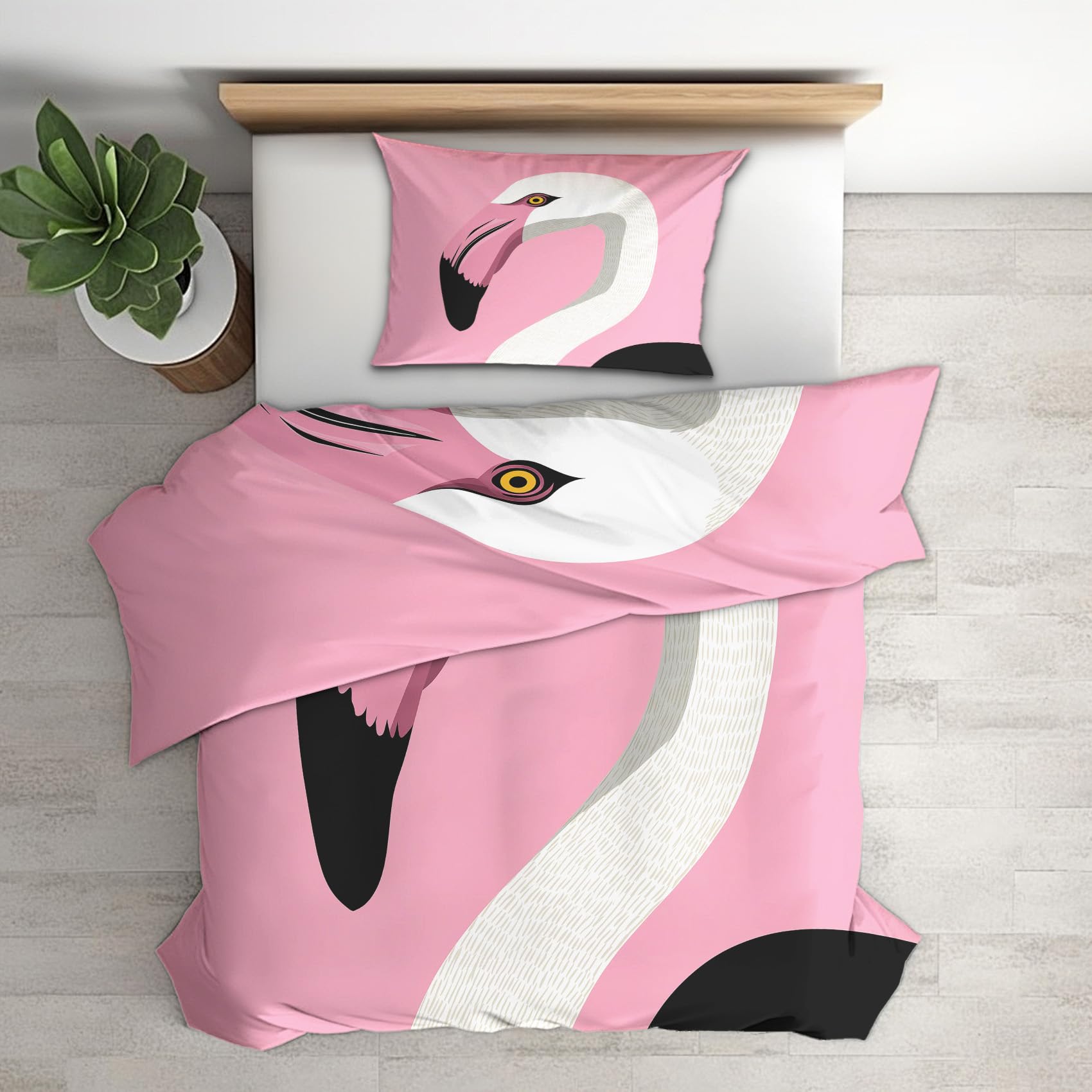 Housse de couette 200x200 flamant rose pour des nuits douces pleines de sérénité