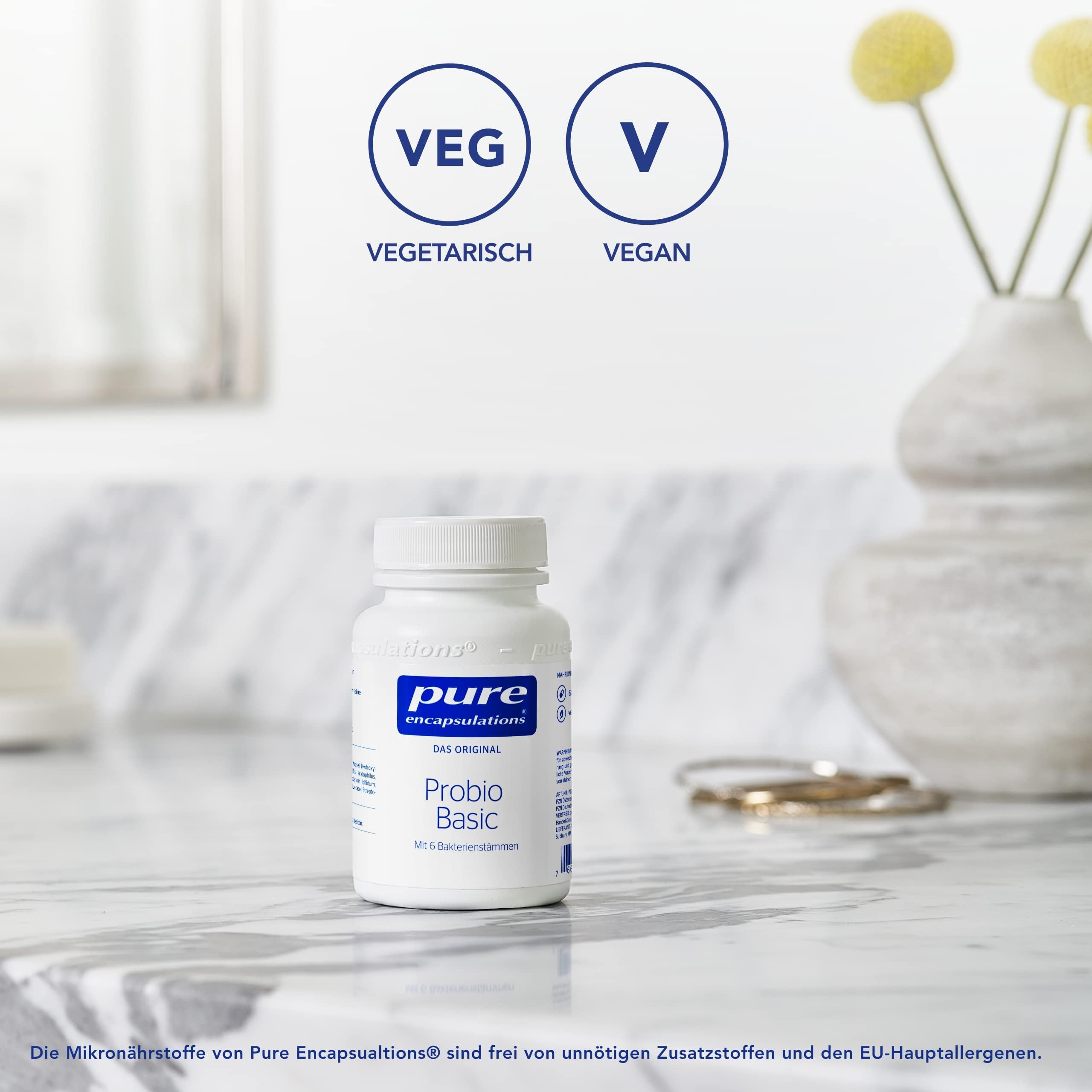 Pure Encapsulations - Probio Basic - Bifidobakterien und Lactobazillen - Sechs Bakterienstämme, 20 Mrd. CFU - Säureresistent, Gluten- und Laktosefrei - 60 Kapseln