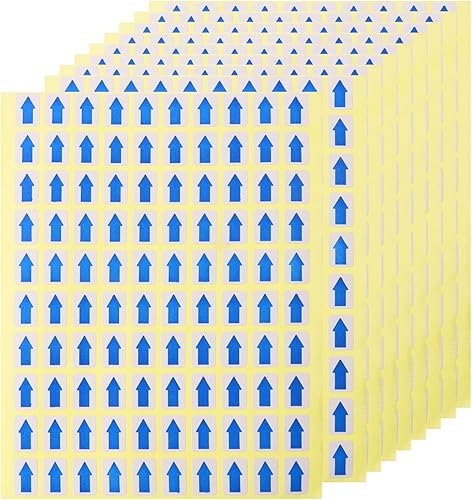 ONLYKXY 2700 calcomanías de flecha pequeñas calcomanías autoadhesivas de 0.5 pulgadas para envío, oficina, escuela, almacén, embalaje (azul)
