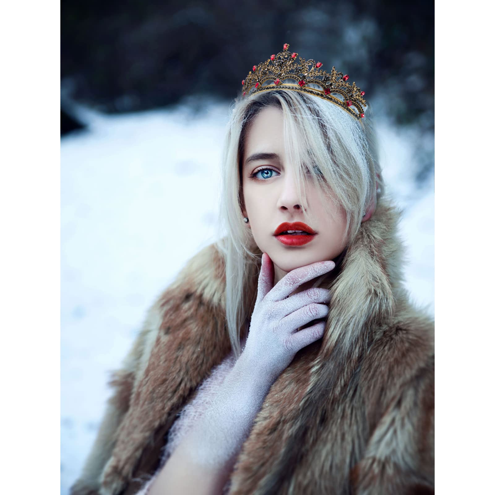 Amazon.com: Gothic Baroque Red and Black Crowns for Women 