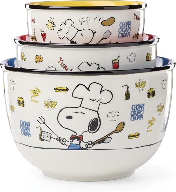 Lenox 897579 Chef Snoopy 3-Piece Bowl Set