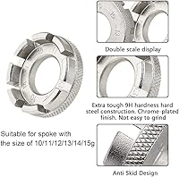 Vista 5 de Goabroa Llave de radios de bicicleta, acero duro 8 en 1 de acero endurecido para ajuste de tensión de rueda de precisión, compatible con pezones