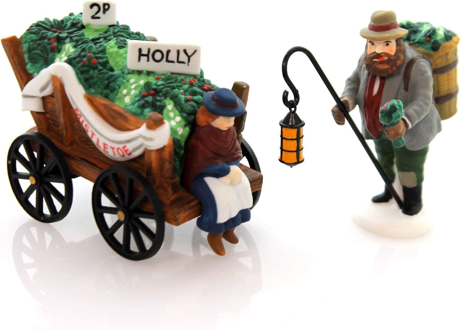 Department 56 Accessory CHELSESA MARKET MISTLETOE MONGER & CART Porcelain 58262
