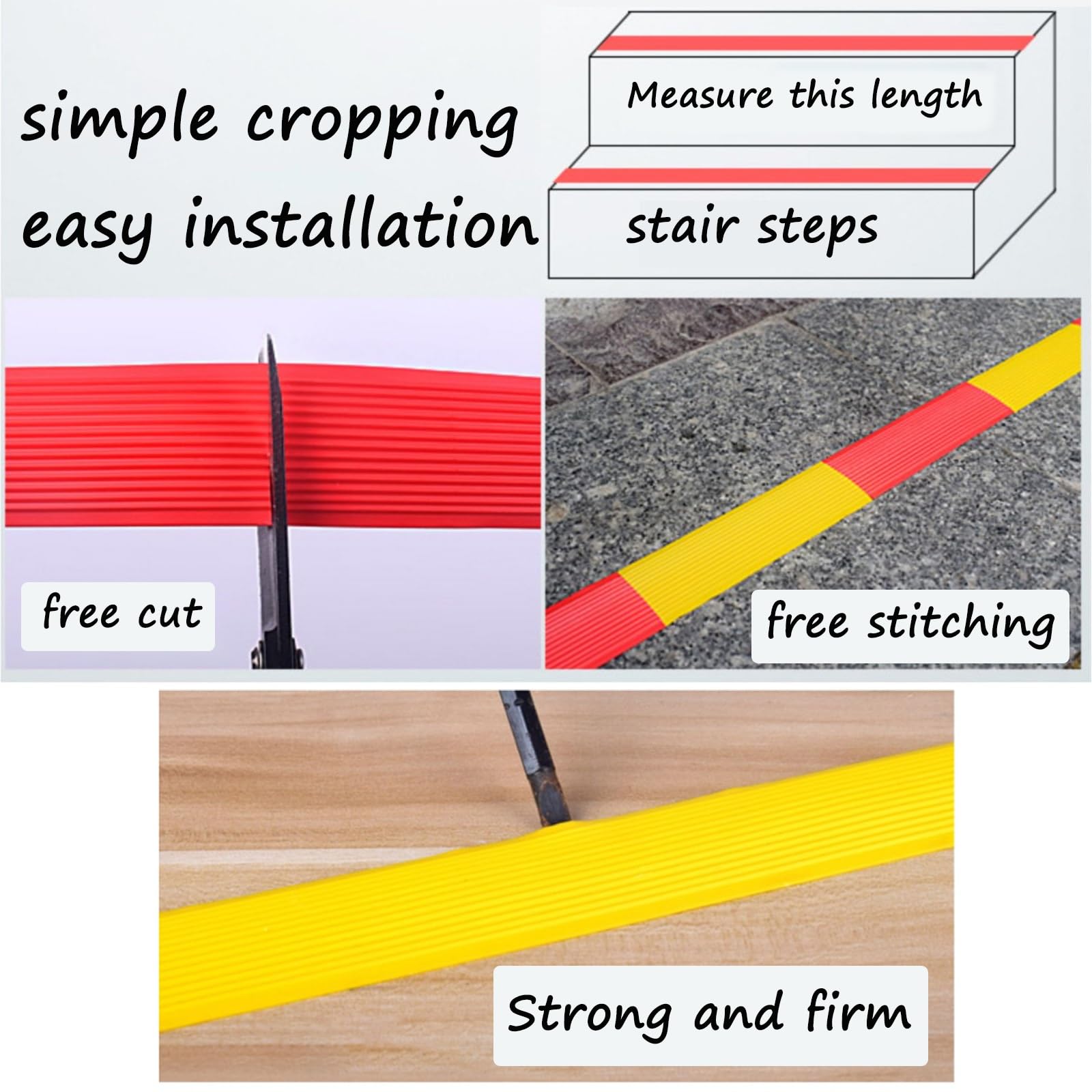 5m Tiras Antideslizantes Para Peldaños, Forma De L Tiras Antideslizantes Autoadhesivas, Antideslizante De Borde Escalonado, Material De Pvc, Adhesivo Y Antideslizante, Apto para Escaleras ( Color : Gr
