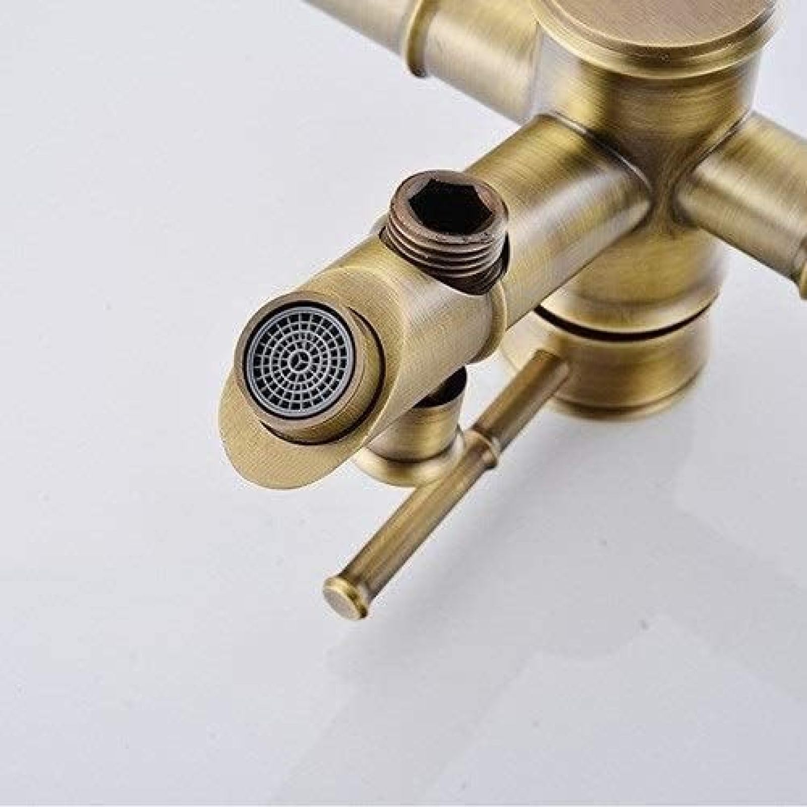 Grifo mezclador de ducha de latón, grifo de grifo de agua, grifo mezclador profesional para fregadero, grifo de cocina, grifo rociador, grifo de ducha, juego de ducha retro antiguo de cerámica