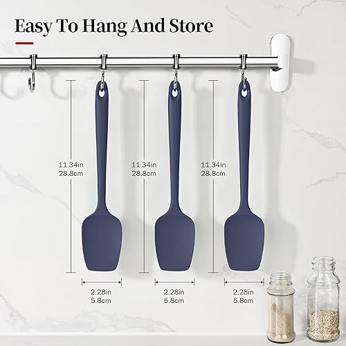 Miniatura 2 de Espátulas resistentes al calor de 600F, aptas para alimentos de alto calor, sin semillas, cuchara de silicona para cocina, juego de espátulas