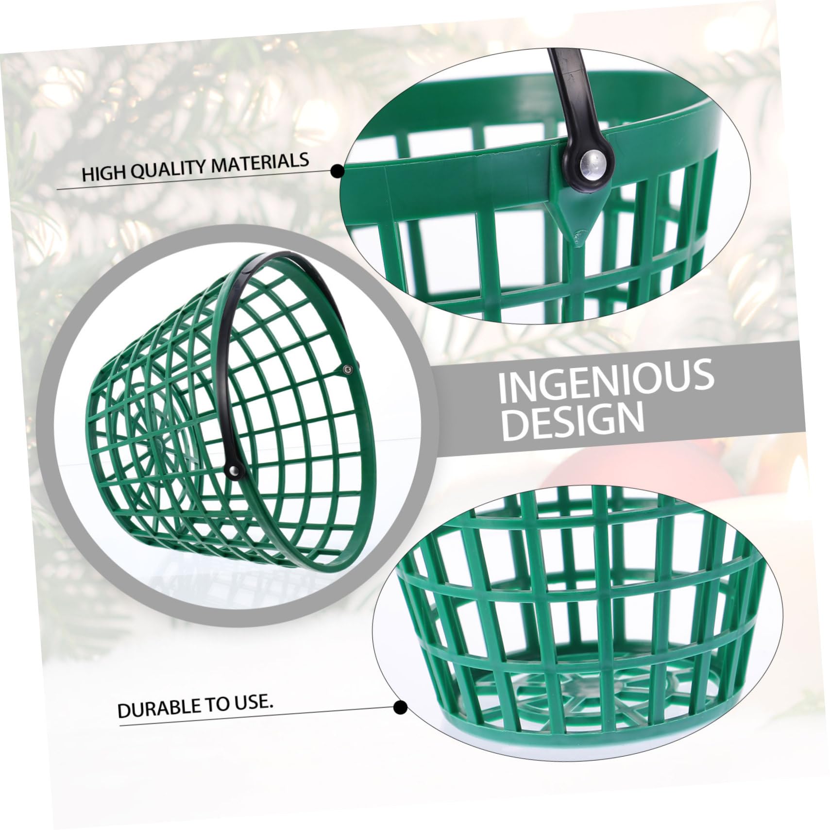 GALPADA Cubo de Almacenamiento para Bolas de Golf de Nylon con Asa Cesta Plástica Ligera y Apilable para Práctica y Transporte de Golf