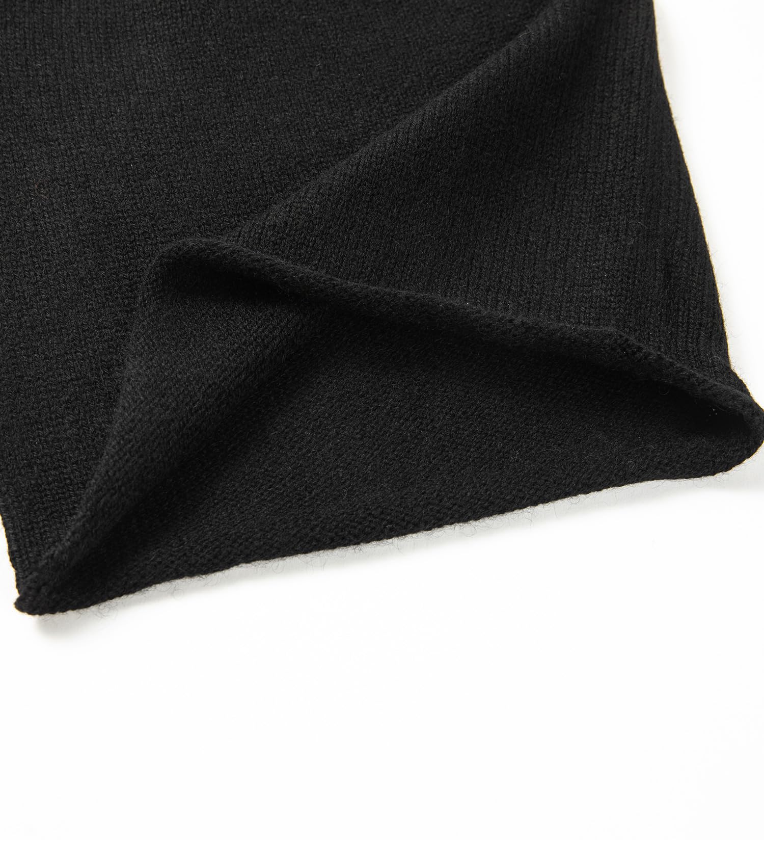 tonten Cashmere Wool Slouchy Beanie for Women and Men, Knitted Winter Ski Cap (Black)