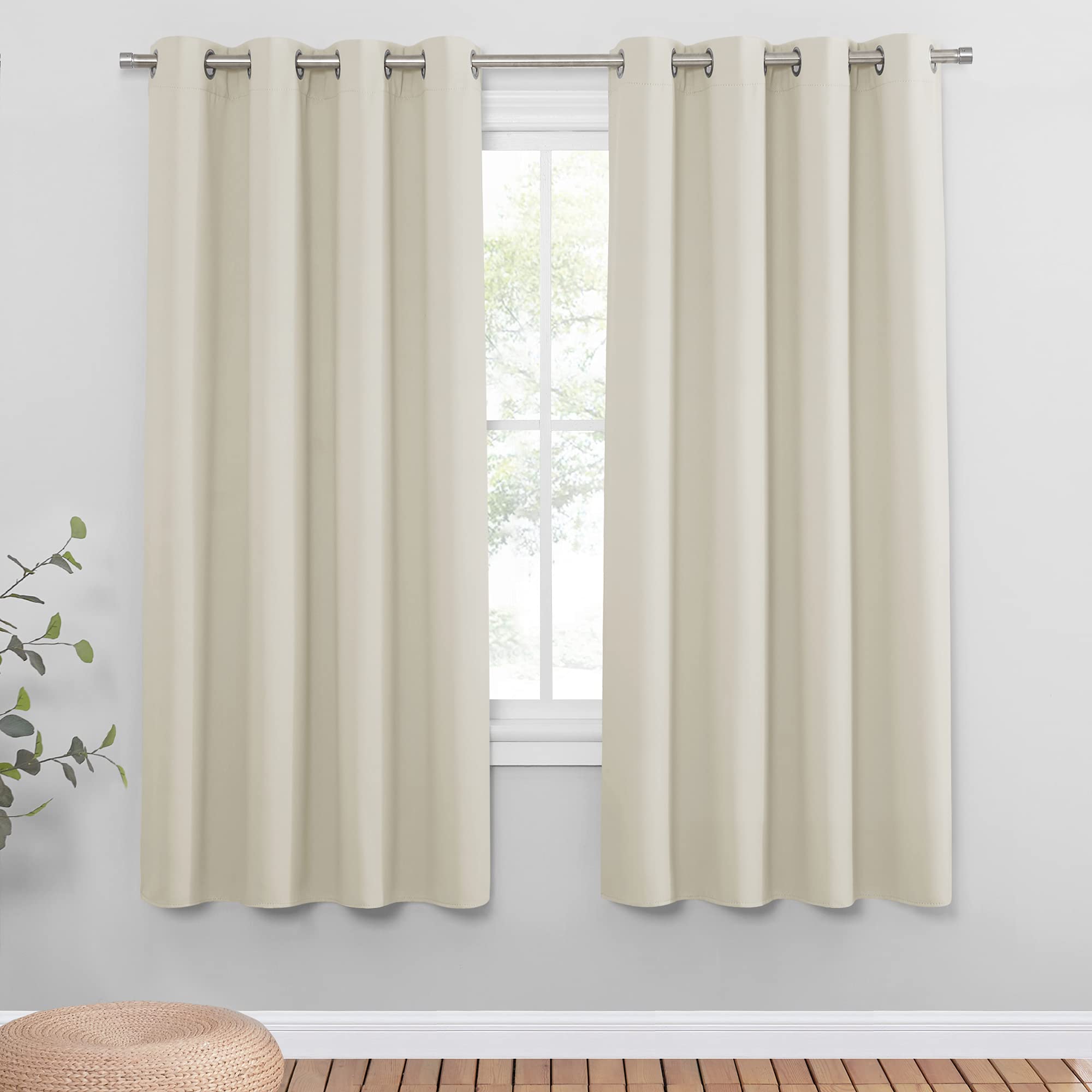 PONY DANCE Tende Soggiorno Moderne 2 Pezzi L 140 x A 175 cm Tende Oscuranti per Interni Tenda Termica Isolante Freddo e Caldo Tende Beige Chiaro per Salotto Eleganti