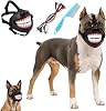 Bozal de sonrisa para perros, bozal divertido con dientes para Halloween (12.2 pulgadas-M, dientes) 1
