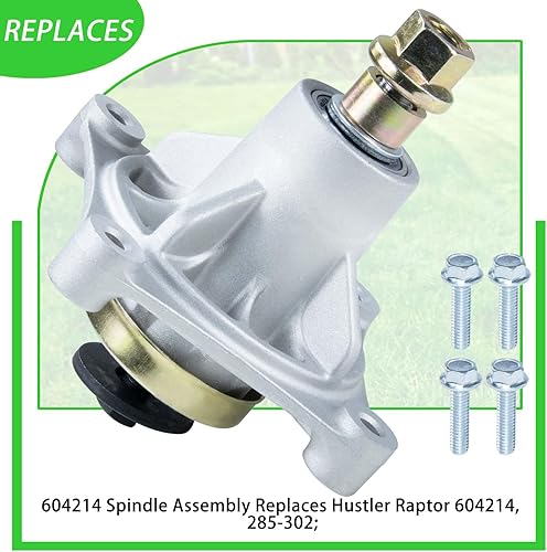 Miniatura 7 de Paquete de 3 husillos 604214 reemplazan a Hustler 604214 husillo para cortacéspedes Hustler, Hustler Raptor de 42 pulgadas, husillo Hustler Raptor