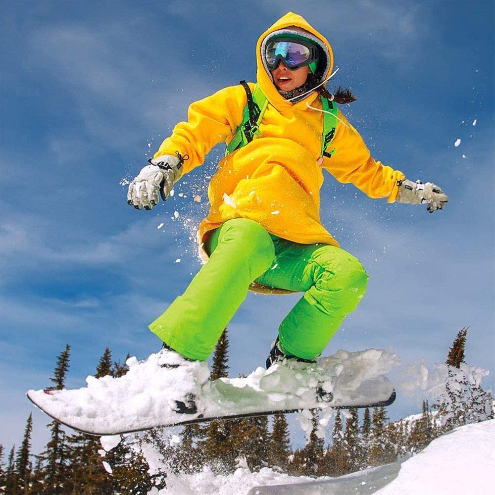 2 Pièces Lunettes de Ski de Plein Air, Lunette de Ski Homme & Femme, Ajustable Brise-vent Protection UV PC ère Lunettes de Neige pour Le Ski pour l'Alpinisme, Le Ski, Le Surf (Coloré, Gris)