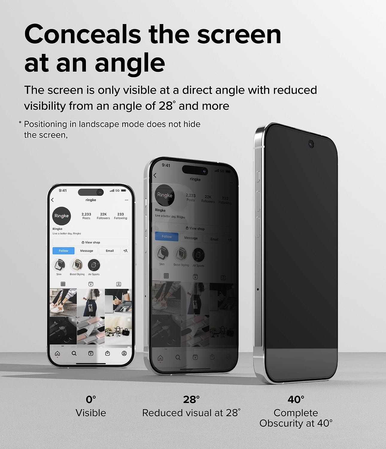 Ringke Privacy Glass Per IPhone 15 Pro Max, Vetro Temperato Anti-Spy Con Filtro Privacy