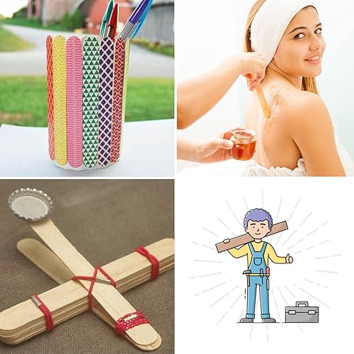 Miniatura 7 de Palitos de manualidades jumbo de 8 pulgadas, 90 piezas de madera natural extra grande, palitos de helado, palitos jumbo, depresores de lengua