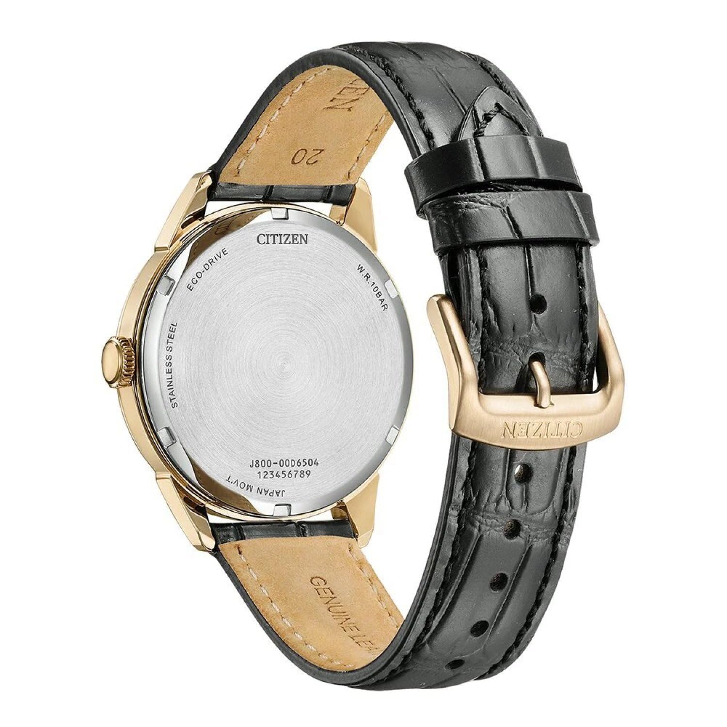 Citizen Herrenuhr Edelstahl, Weiß, 40.5 mm, AW0153-04AC | Analog Quartz | Kristallglas | 10 bar Wasserdicht | 240 Tage Gangreserve | Lederband