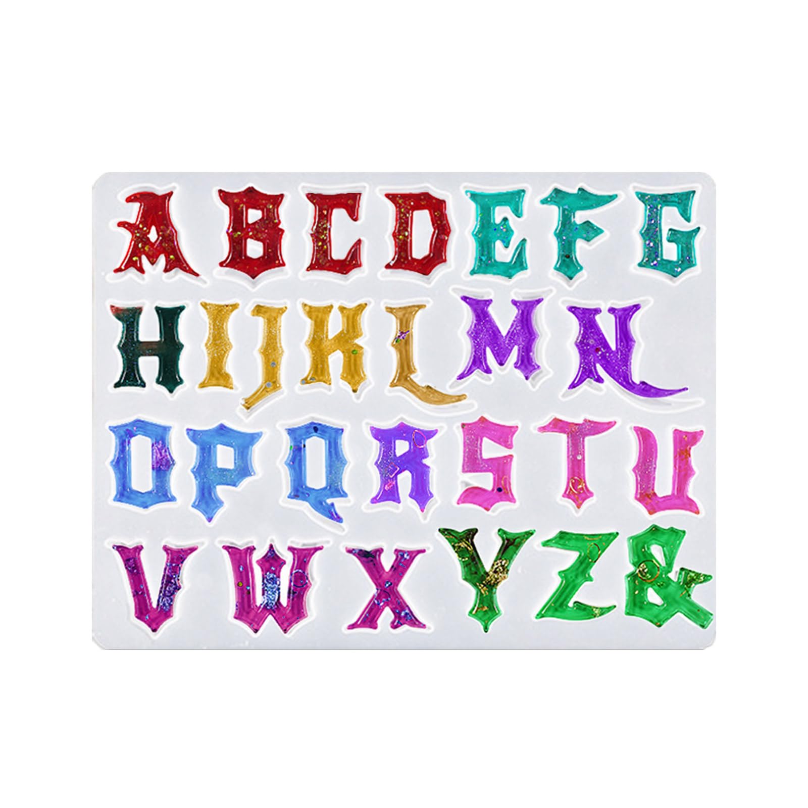 Stampo in silicone con ciondolo decorativo a forma di lettera gotica, con ciondolo decorativo